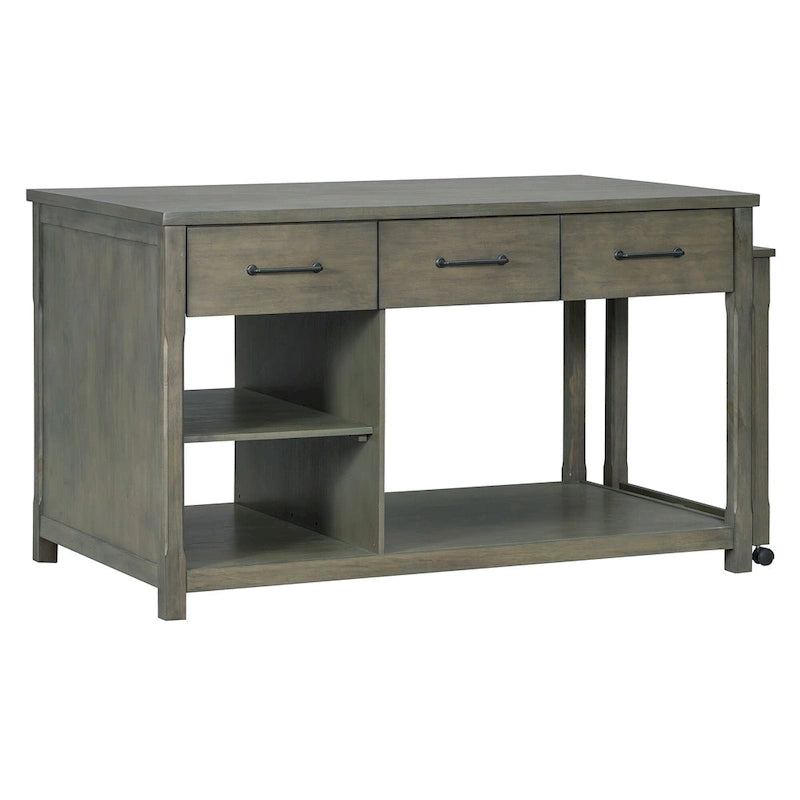 Îlot de cuisine extensible avec rangement (tabouret non inclus)