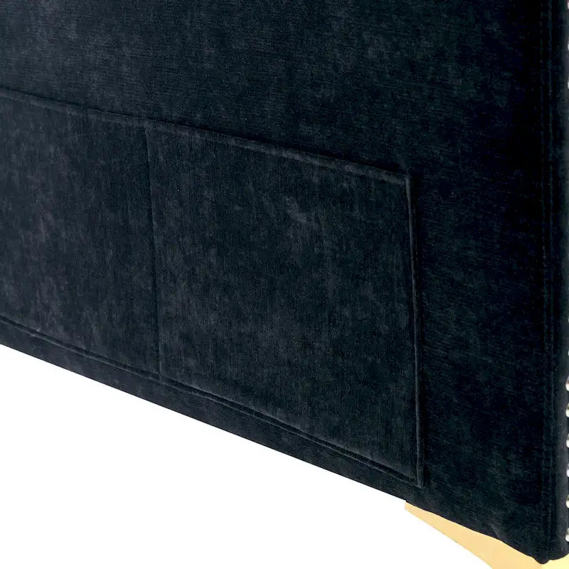 Canapé d'angle en velours 110,6 po avec pouf amovible et poches de rangement