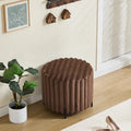 Repose-pieds pouf rond capitonné large 22.05 avec pieds en métal noir