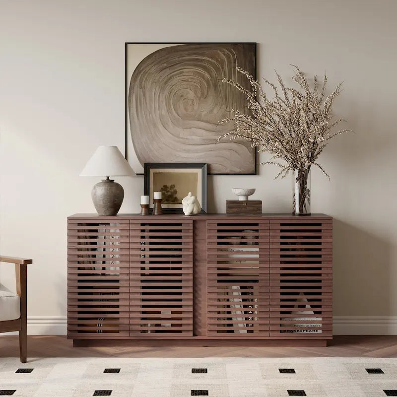 Buffet avec portes en bois massif