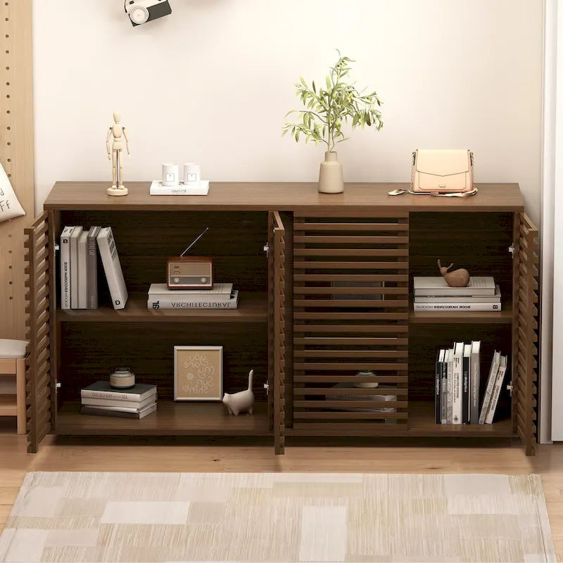 Buffet avec portes en bois massif