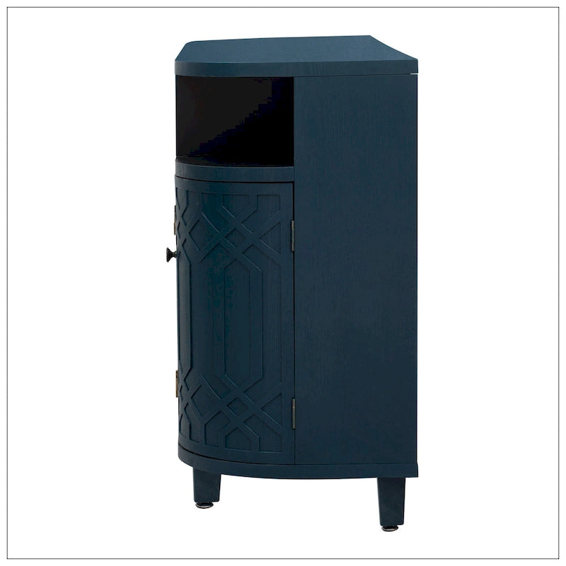 Meuble de rangement au design courbé en bois massif de frêne de Mandchourie