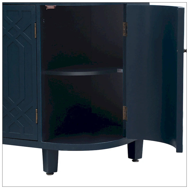 Meuble de rangement au design courbé en bois massif de frêne de Mandchourie