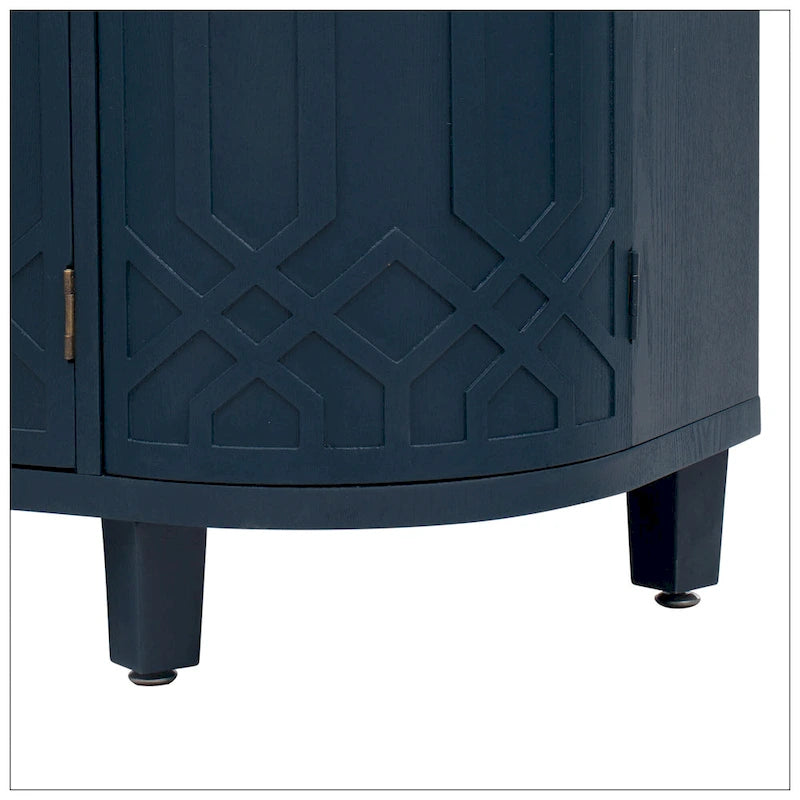 Meuble de rangement au design courbé en bois massif de frêne de Mandchourie