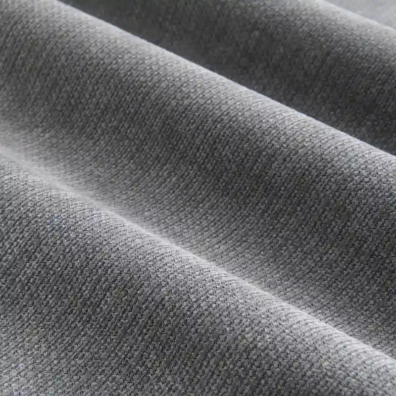 Canapé modulaire en L en tissu chenille avec pouf mobile