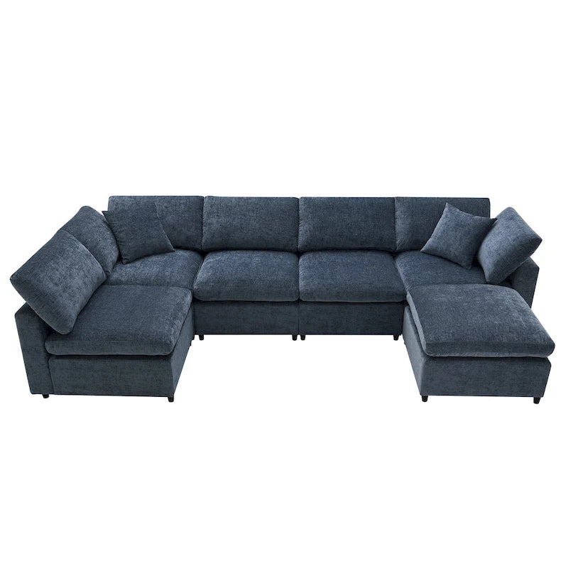 Canapé modulable en U avec ottoman, canapé-lit convertible