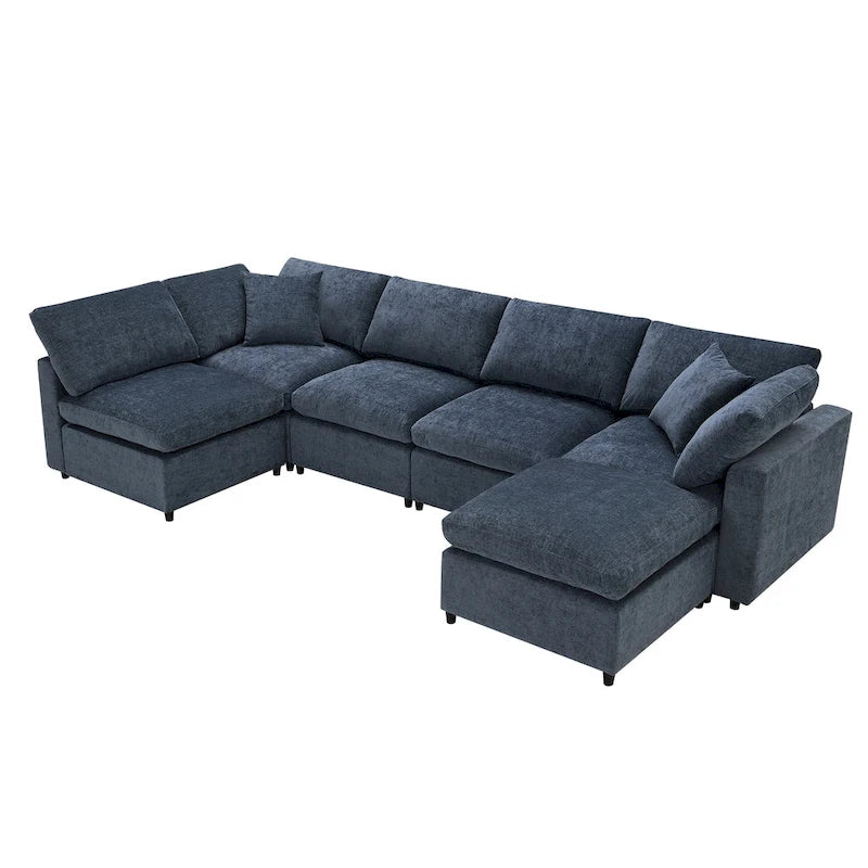 Canapé modulable en U avec ottoman, canapé-lit convertible