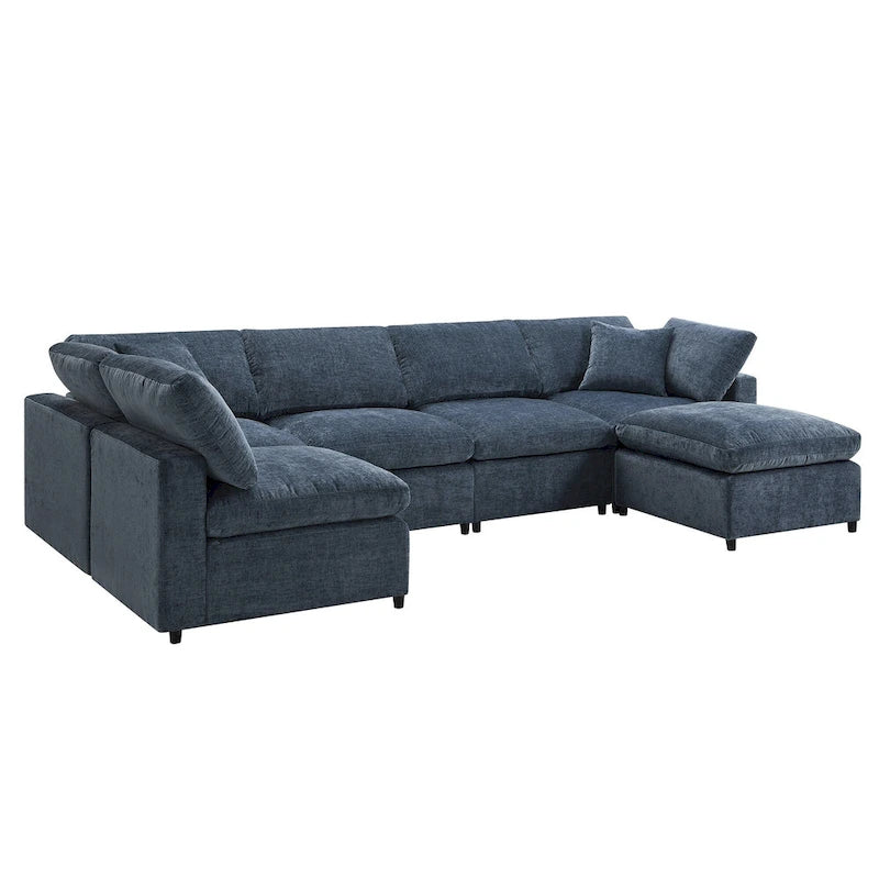 Canapé modulable en U avec ottoman, canapé-lit convertible