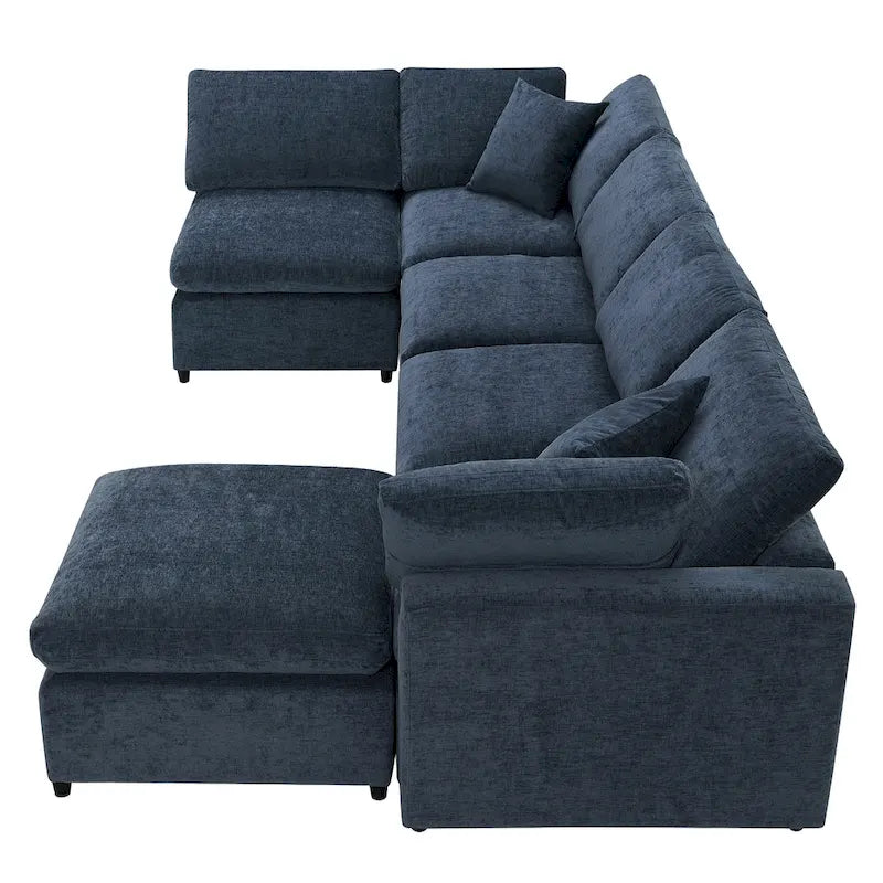Canapé modulable en U avec ottoman, canapé-lit convertible