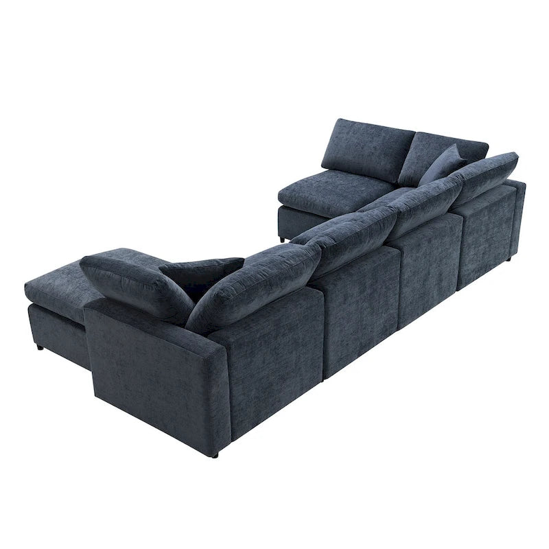 Canapé modulable en U avec ottoman, canapé-lit convertible