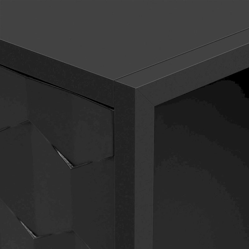 Buffet 4 portes avec portes à motif alvéolaire, meuble de rangement peint avec poignées métalliques vintage pour bureau