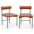 Gymax Lot de 2 chaises de salle à manger en similicuir, rembourrées, pour cuisine