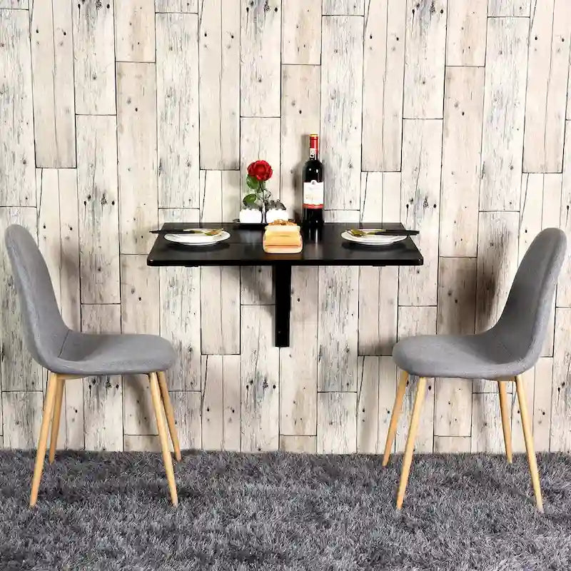 Gymax Table murale à abattant pliable, bureau flottant, gain de place