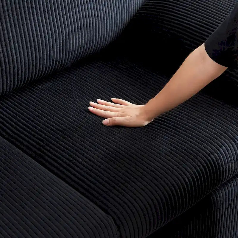 Canapé deux places de 64,5 po avec lit gigogne, canapé-lit convertible en velours côtelé