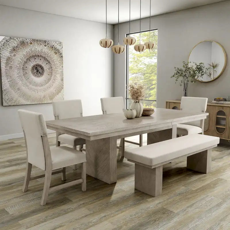 Ensemble de salle à manger 6 pièces Yetaria Modern Farmhouse de Furniture of America en bois naturel