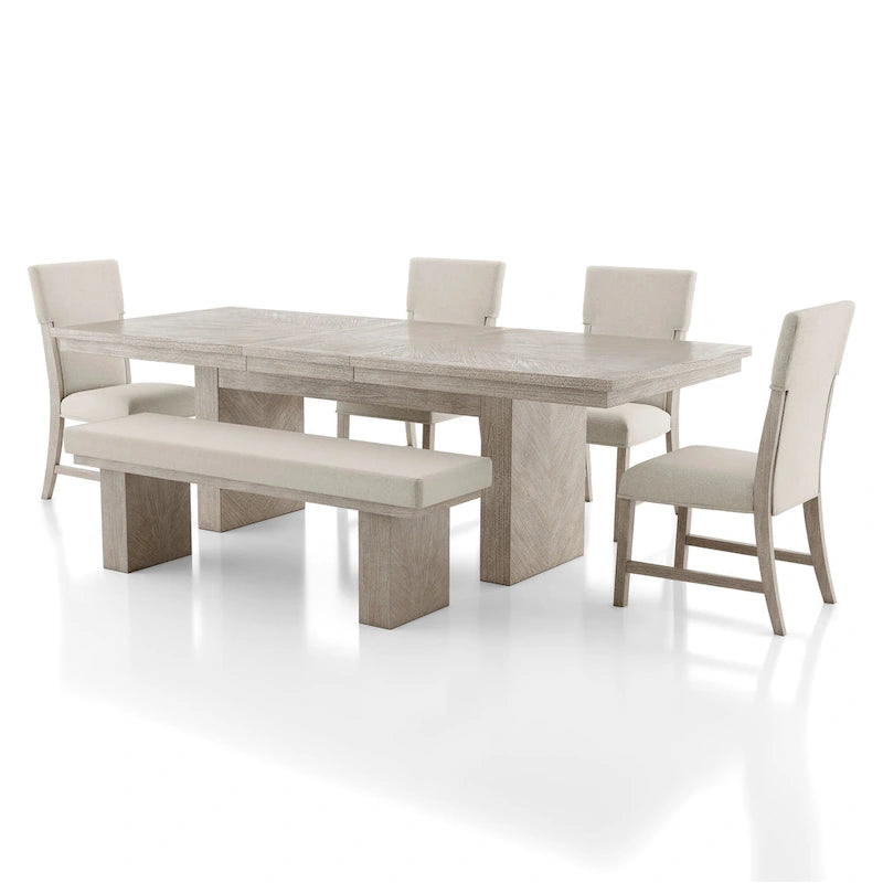 Ensemble de salle à manger 6 pièces Yetaria Modern Farmhouse de Furniture of America en bois naturel