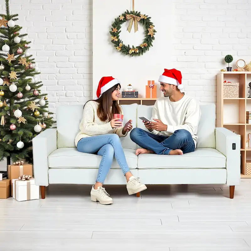 Canapé moderne 82,68 places en chenille avec ports USB pour salon