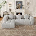 Canapé d'angle en chenille en forme de L 103 po avec fauteuil inclinable à gauche et oreillers