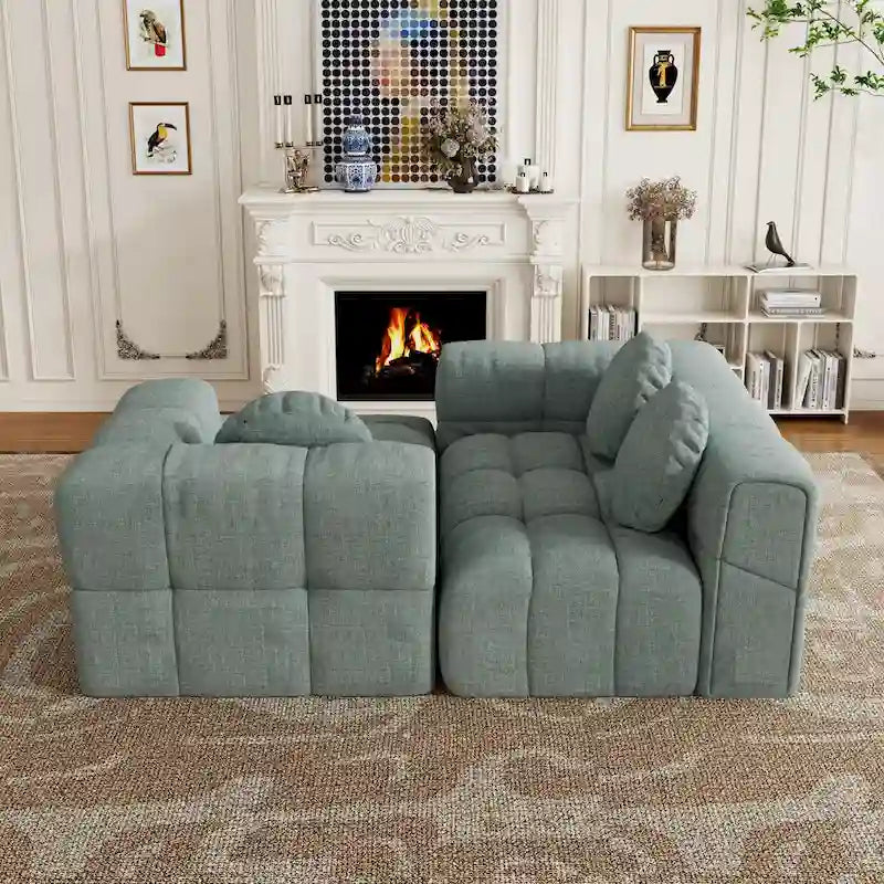 Canapé d'angle en chenille en forme de L 103 po avec fauteuil inclinable à gauche et oreillers
