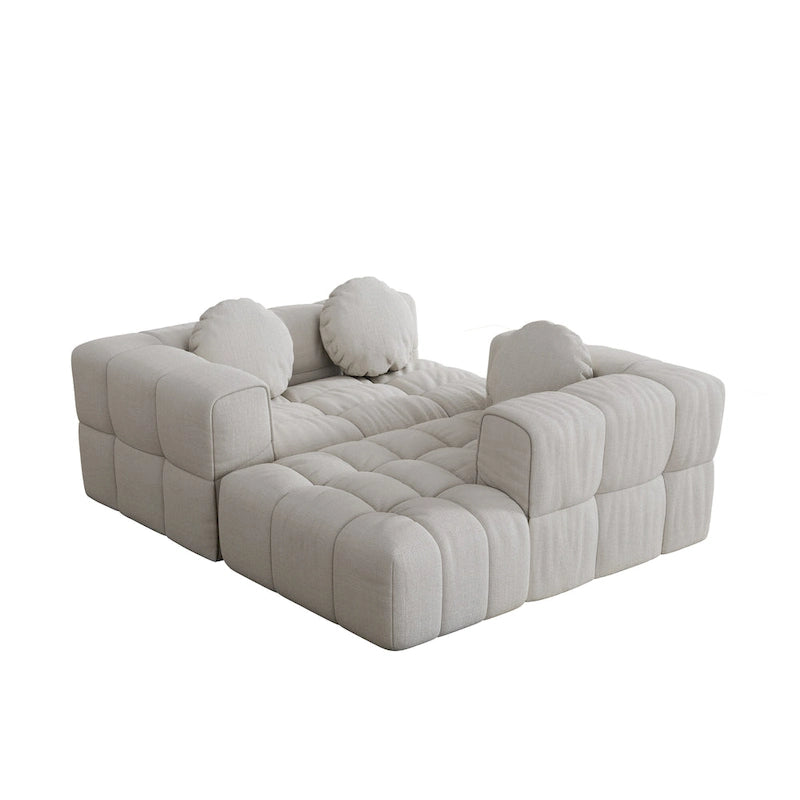 Canapé d'angle en chenille en forme de L 103 po avec fauteuil inclinable à gauche et oreillers