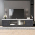 Meuble TV de 160 cm avec 4 tiroirs et grand meuble de rangement pour TV jusqu'à 70 pouces