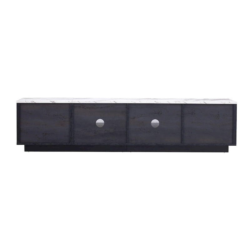 Meuble TV de 160 cm avec 4 tiroirs et grand meuble de rangement pour TV jusqu'à 70 pouces