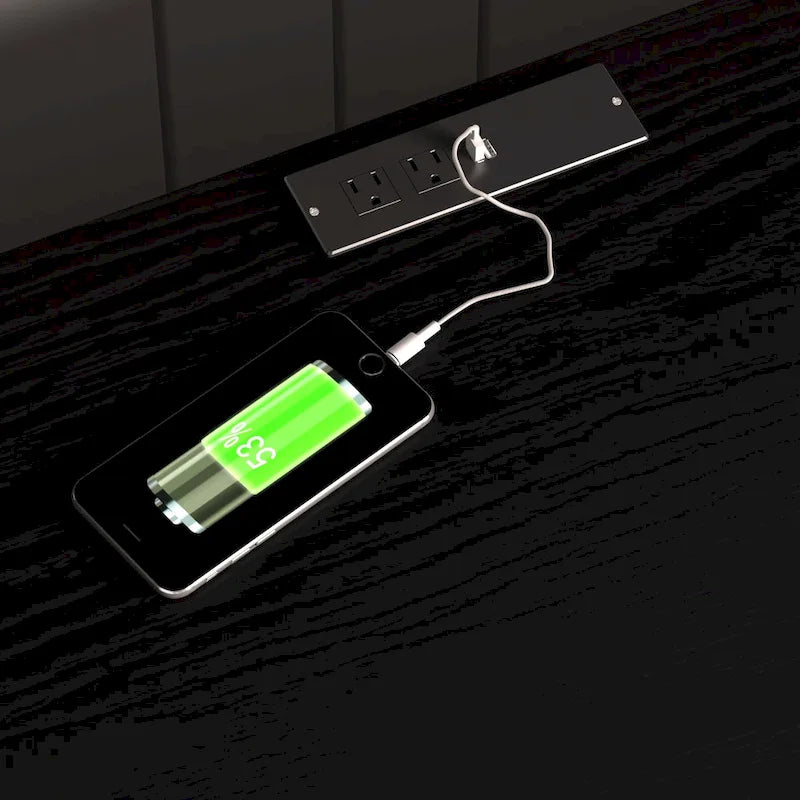 Meuble TV noir de 83 po avec lumières RVB et rangement pour téléviseurs jusqu'à 80 po