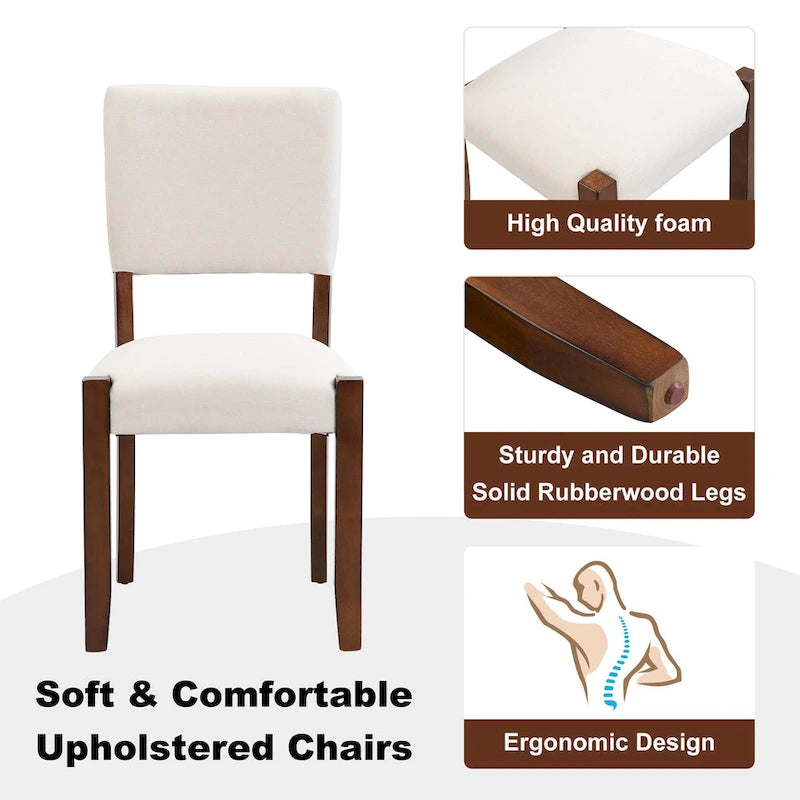 Ensemble de salle à manger moderne 5 pièces avec table rectangulaire et chaises