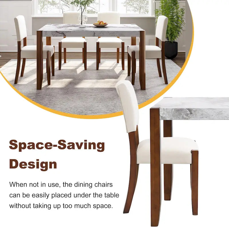 Ensemble de salle à manger moderne 5 pièces avec table rectangulaire et chaises
