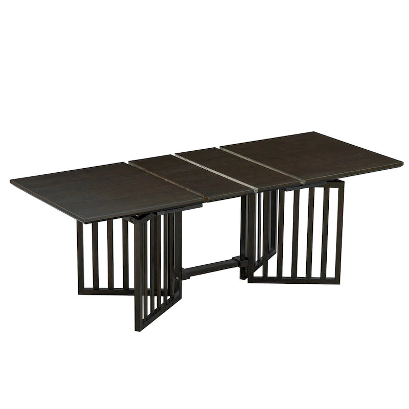 Ensemble de salle à manger de style ferme 9 pièces avec table extensible et 8 chaises