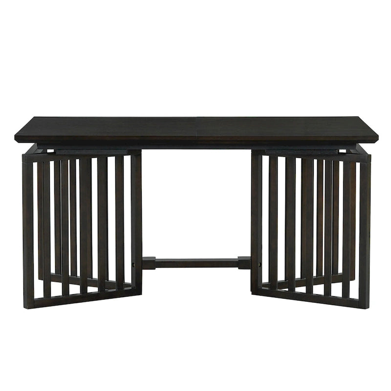 Ensemble de salle à manger de style ferme 9 pièces avec table extensible et 8 chaises