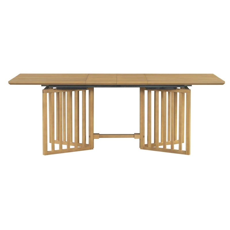 Ensemble de salle à manger de style ferme 9 pièces avec table extensible et 8 chaises