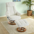 Fauteuil inclinable de massage pivotant 360° en chenille avec ottoman, massage et siège chauffant