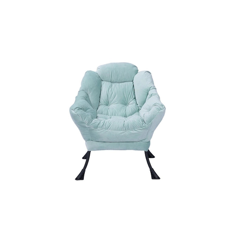 Fauteuil rembourré vert 22,35 avec pochette latérale