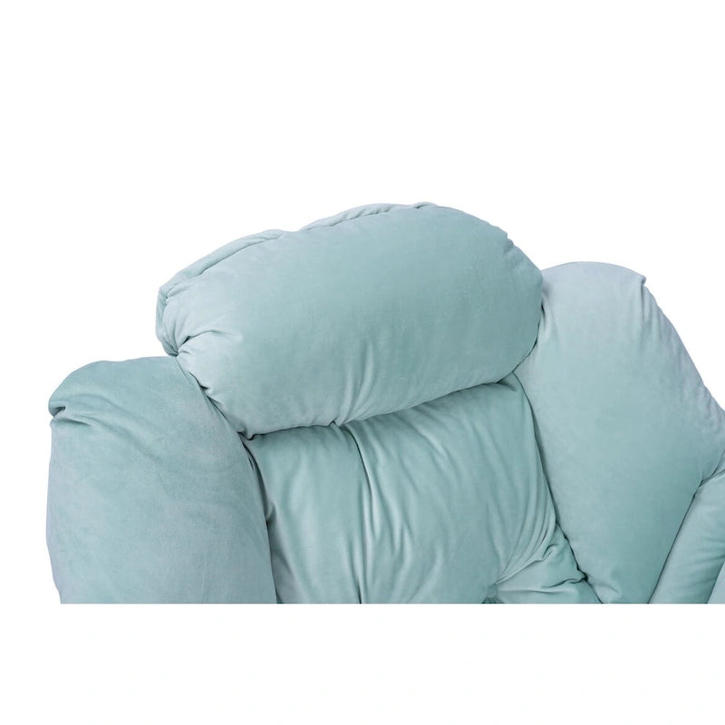 Fauteuil rembourré vert 22,35 avec pochette latérale