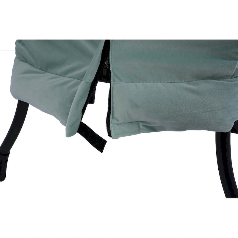 Fauteuil rembourré vert 22,35 avec pochette latérale