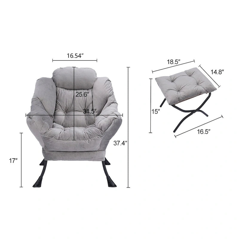 Fauteuil rembourré vert 22,35 avec pochette latérale