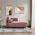Chaise longue capitonnée en velours rose 64