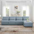 Canapé d'angle 4 places en L bleu 120 cm