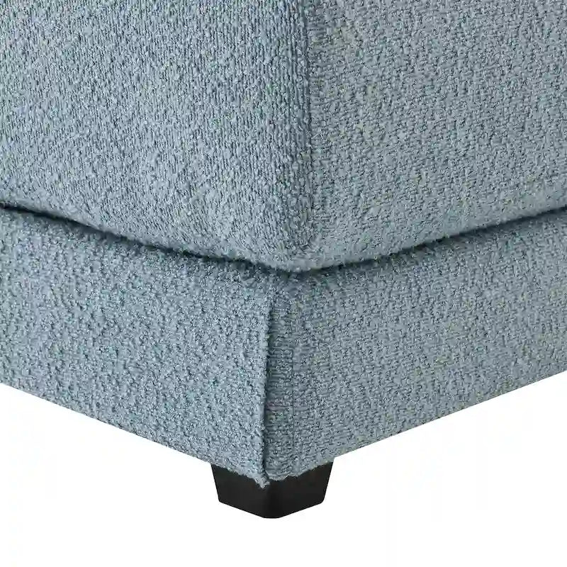 Canapé d'angle 4 places en L bleu 120 cm