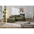 Canapé sectionnel modulaire en L à 4 places vert 98,4 avec méridienne, design moderne et coussins confortables en mousse haute résilience