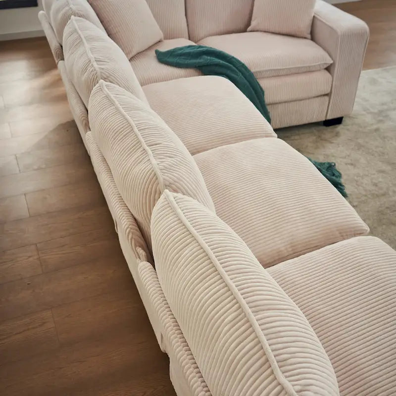 Canapé de luxe en U 6 places blanc 118,1 po