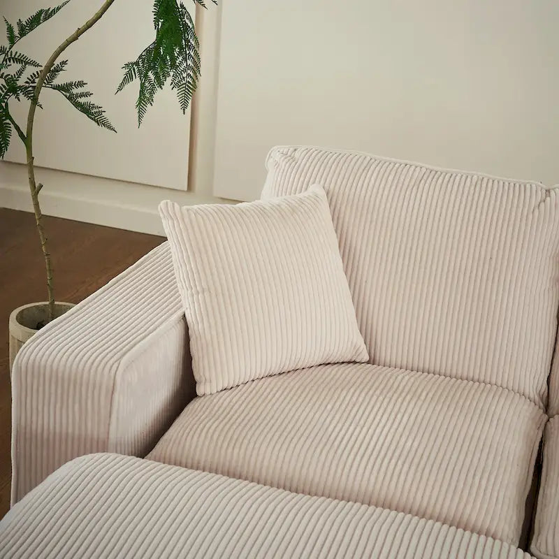 Canapé de luxe en U 6 places blanc 118,1 po