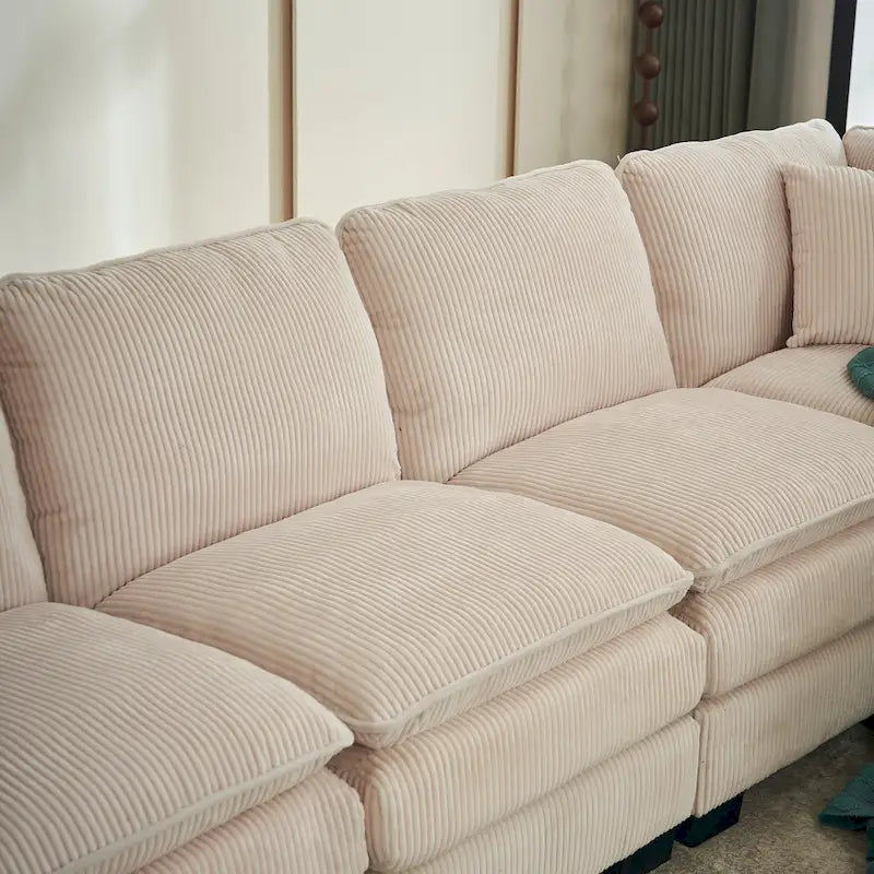 Canapé de luxe en U 6 places blanc 118,1 po