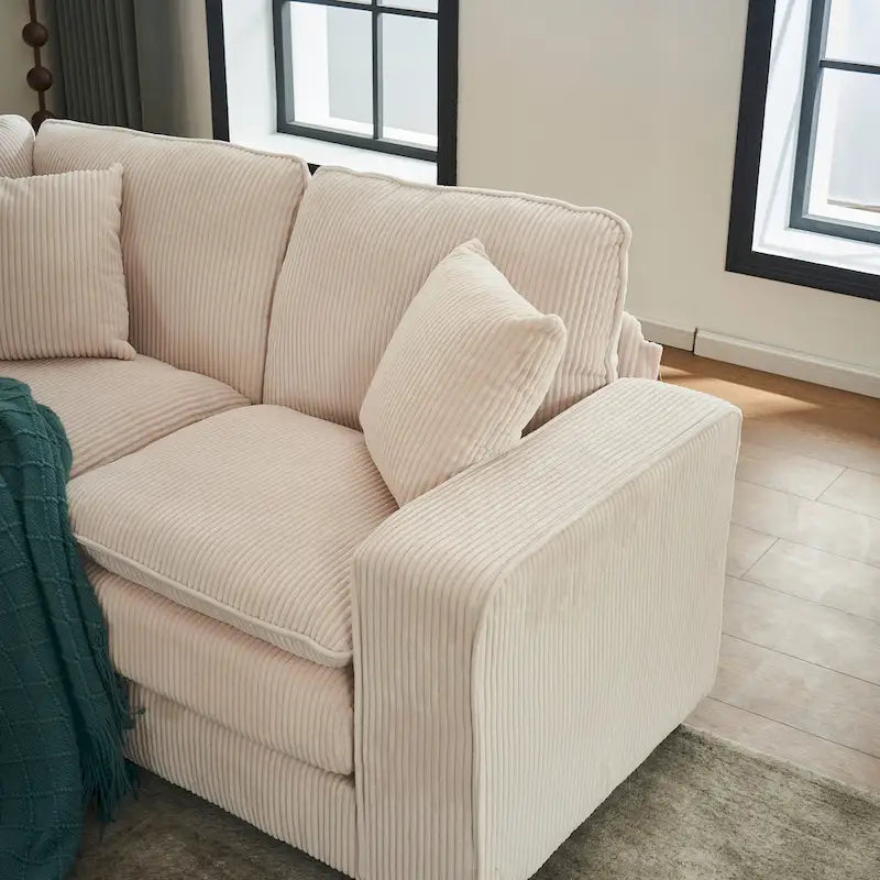 Canapé de luxe en U 6 places blanc 118,1 po