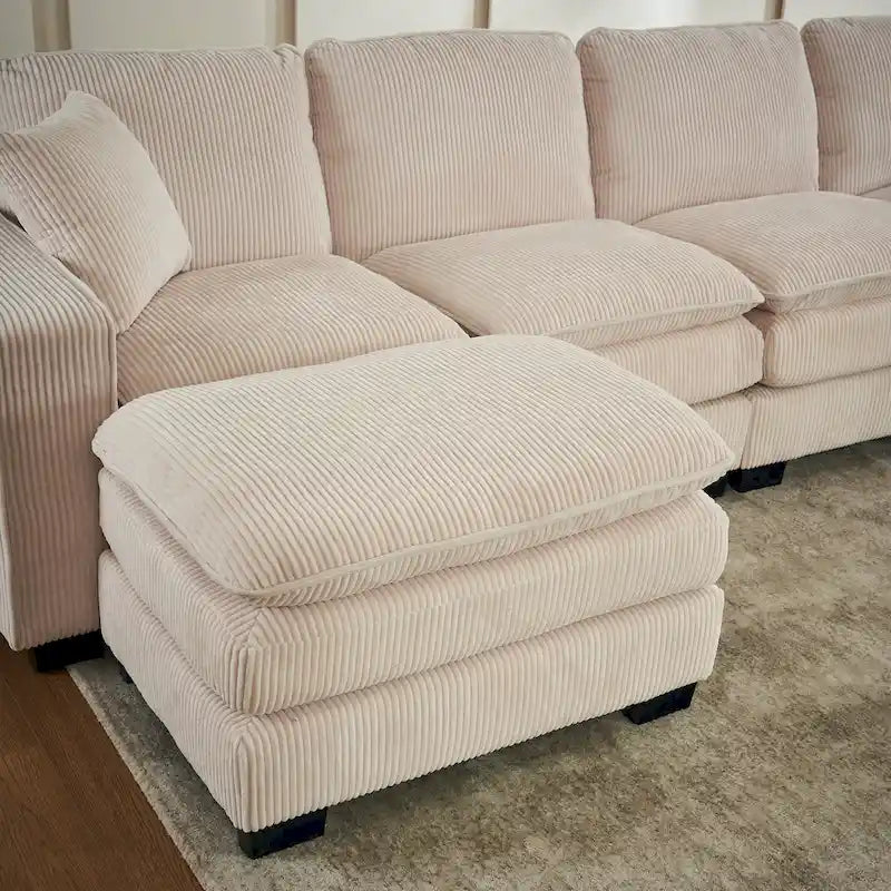 Canapé de luxe en U 6 places blanc 118,1 po
