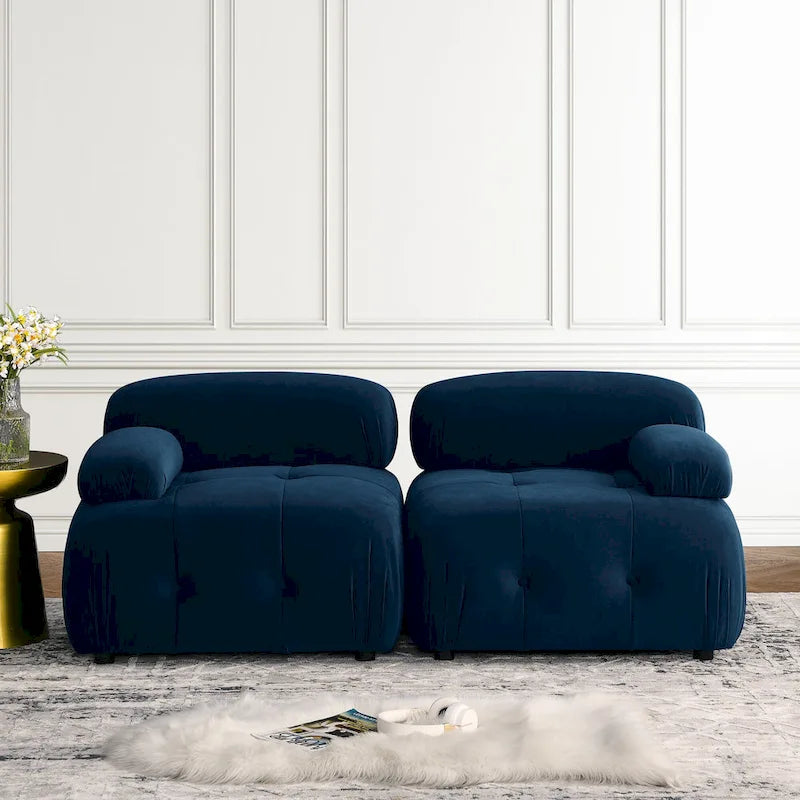 Canapé d'angle modulable 4 places Blue 93 avec pouf réversible