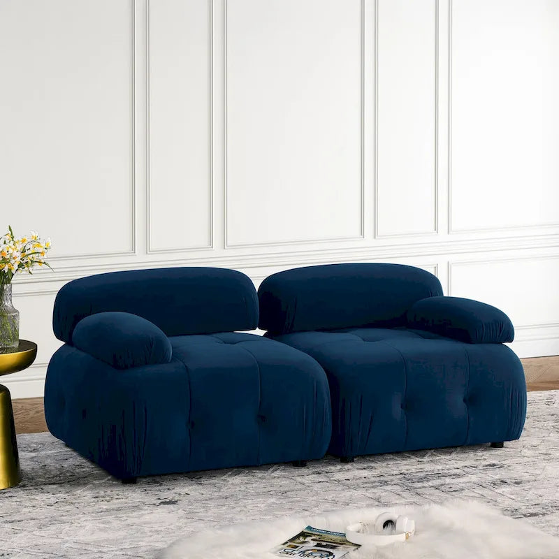 Canapé d'angle modulable 4 places Blue 93 avec pouf réversible