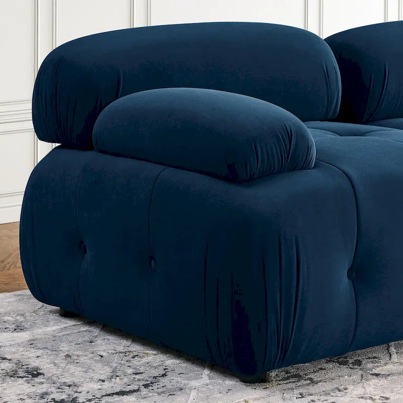 Canapé d'angle modulable 4 places Blue 93 avec pouf réversible