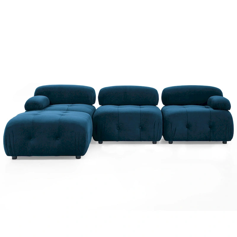Canapé d'angle modulable 4 places Blue 93 avec pouf réversible